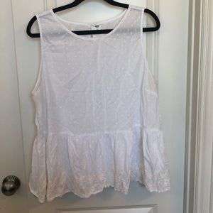 Old navy white linen peplum